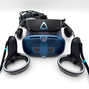 HTC Vive Pro VR Headset Blue PC Virtual Reality Headset and Controllers